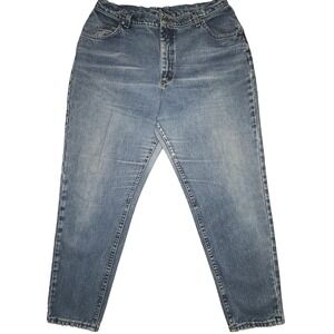 Vtg Lee Riveted Jeans Womens 18 Short Light Wash Denim Straight Leg Pants 90s